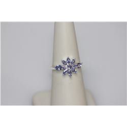 0.89 CTW TANZANITE RING .925 STERLING SILVER