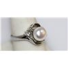 Image 2 : WHITE PEARL AND CZ SILVER RING