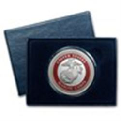 1 oz Silver Round - U.S. Marines (Enameled, w/Box & Cap