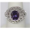 Image 1 : 2.39 CTW AMETHYST RING .925 STERLING SILVER