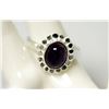 Image 1 : OVAL AMETHYST RING 2.30 CTW .925 STERLING SILVER