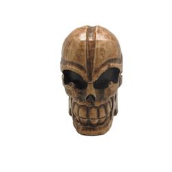 HAND MADE WOOD SKULL