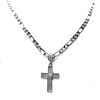 Image 1 : STAINLESS STEEL CZ CROSS PENDANT COMES W/CHAIN