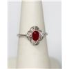 Image 1 : 0.79 CTW RUBY AND DIAMOND RING .925 STERLING SILVER