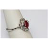 Image 2 : 0.79 CTW RUBY AND DIAMOND RING .925 STERLING SILVER