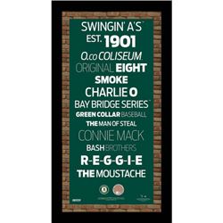 Oakland Athletics Subway Sign Wall Art 9.5x19 Frame w/