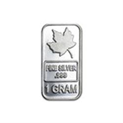 1 gram Silver Bar - Maple Leaf