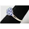 Image 1 : .925 STERLING SILVER 0.80 CTW TANZANITE RING