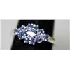 Image 2 : .925 STERLING SILVER 0.80 CTW TANZANITE RING