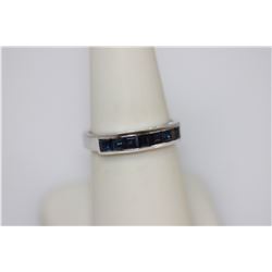 NATURAL 1.05 CTW SAPPHIRE RING .925 STERLING SILVER