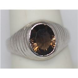 1.59 CTW SMOKEY TOPAZ RING .925 STERLING SILVER