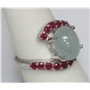 Image 2 : 4.65 CTW RUBY AND AQUAMARINE RING .925 STERLING SILVER