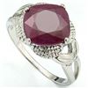 Image 1 : GENUINE 4.50 CTW RUBY AND 0.01 CTW DIAMOND PLATINUM PLA