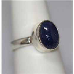 4.01 CTW TANZANITE OVAL CUT RING .925 STERLING SILVER