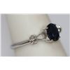 Image 2 : NATURAL 1.10 CTW SAPPHIRE AND DIAMOND RING .925 STERLIN