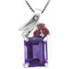 Image 1 : GENUINE 2.20 CTW AMETHYST AND 0.12 CTW RUBY PLATINUM PL