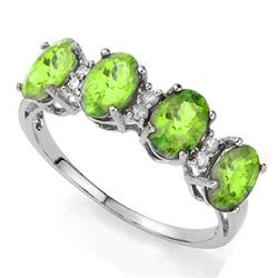 GENUINE 2.05 CTW PERIDOT AND 0.01 CTW DIAMOND PLATINUM