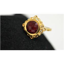 14K GOLD PLATED RUBY RING 4.00 CTW