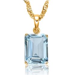 GENUINE 0.55 CTW BLUE TOPAZ SOLID 10K YELLOW GOLD PENDA