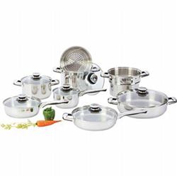 Chef's Secret 14pc Heavy-Gauge Stainless Steel Cookware