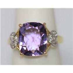 4.50 CTW 14K Gold Plated silver amethyst Ring