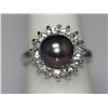 Image 2 : BLACK PEARL AND CZ RING