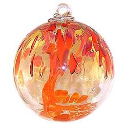 EUROPEAN HAND BLOWN 6" SPIRIT TREE GLASS WITCH BALL