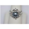 Image 1 : BLACK PEARL AND CZ RING