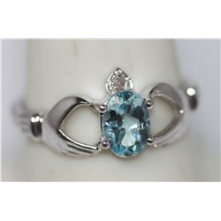 0.75 CTW  Blue Topaz  Ring .925 Sterling Silver