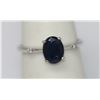 Image 1 : 1.32 CTW SAPPHIRE AND DIAMOND RING .925 STERLING SILVER