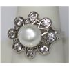 Image 1 : WHITE PEARL FLOWER CZ RING