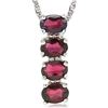Image 1 : GENUINE 3.00 CTW GARNET AND DIAMOND PLATINUM PLATED .92