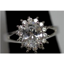 CZ SILVER PLATED RING