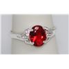 Image 1 : RED CZ .925 STERLING SILVER RING