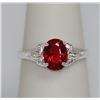 Image 2 : RED CZ .925 STERLING SILVER RING