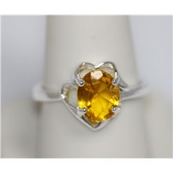 YELLOW CZ .925 STERLING SILVER RING