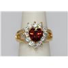 Image 1 : 14K GOLD PLATED RED HEART SHAPED CZ RING