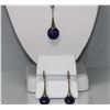 Image 1 : 69.50 CTW Synthetic stone Pendant and earing set .925 S