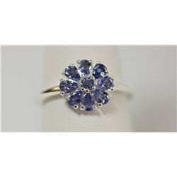 1.10 CTW TANZANITE RING .925 STERLING SILVER