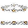 Image 1 : GENUINE 3.70 CTW CITRINE .925 STERLING SILVER BRACELET