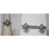 Image 2 : 2.30 CTW TANZANITE RING & EARRINGSS .925 STERLING SILVE