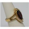 Image 2 : 14K GOLD PLATED RED CZ AND CZ RING