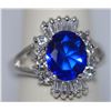 Image 1 : FASHION JEWELRY WHITE AND BLUE CZ RING
