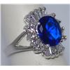 Image 2 : FASHION JEWELRY WHITE AND BLUE CZ RING