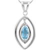 Image 1 : GENUINE 0.97 CTW BLUE TOPAZ AND DIAMOND PLATINUM PLATED