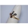 Image 2 : 14K GOLD PLATED TRI-COLOR FLOWER LADIES RING