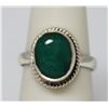 Image 1 : 4.01 CTW EMERALD  RING .925 STERLING SILVER