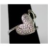 Image 1 : BEAUTIFUL .925 STERLING SILVER HEART RING W/ CZ EMBEDDE