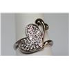 Image 2 : BEAUTIFUL .925 STERLING SILVER HEART RING W/ CZ EMBEDDE