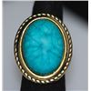 Image 2 : FASHION JEWELRY BRASS RING; SYNTHETIC LIGHT BLUE STONE